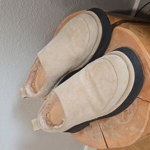 Wandler Suede and Shearling Mules, size 7